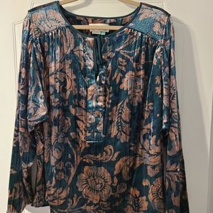 Anthropologie 2v velour top